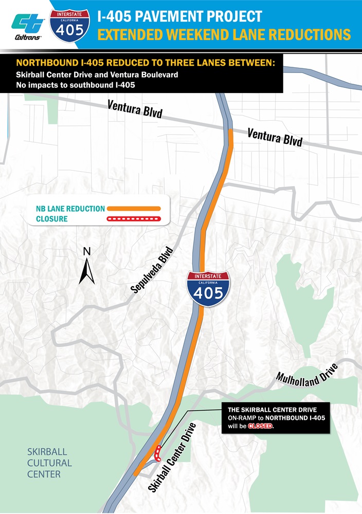 I-405 Extended Weekend Map April 3-6