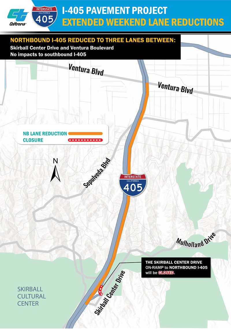 I-405 Extended Weekend Map April 3-6