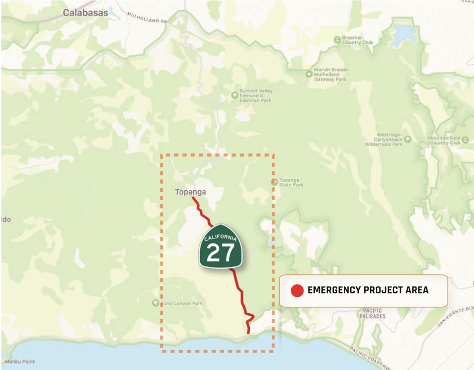 Project map for State Route 27/Topanga Canyon Boulevard