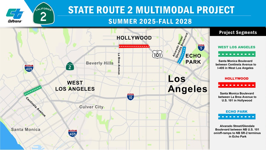 State Route 2 Los Angeles Multimodal Project Map