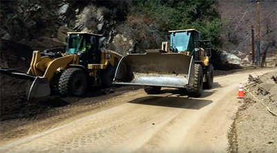 Topanga-Canyon-Boulevard-SR-27-Fire-Recovery-and-Repairs Heavy Equipment