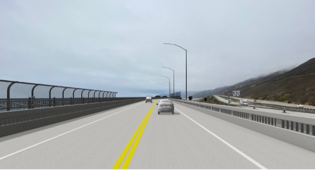 Design image of completed new bridge. (Facing north).