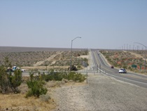 Southbound facing photograph of State Route 14 in Kern County before the start of construction on the Freeman Gulch 1 corridor project.