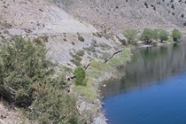 Before picture of U.S. 395 along Topaz Lake in 2012.