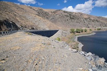 After picture of completed retaining wall along Topaz Lake on September 25, 2012.