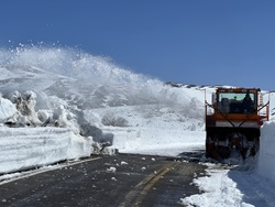 Snow removal on State Route 270 to Bodie Road in May 2023.