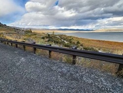 The completed Mono Guardrail Project overlooking Mono Lake.