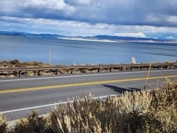 The completed Mono Guardrail Project overlooking Mono Lake.