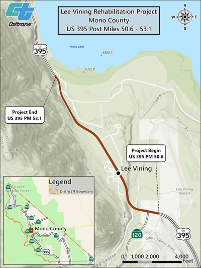 Location of Lee Vining Rehab