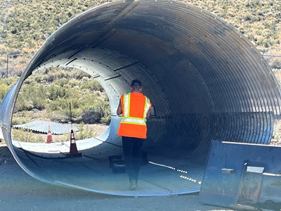 One of the wildlife underpasses planned to be built under US 395 in Mono County