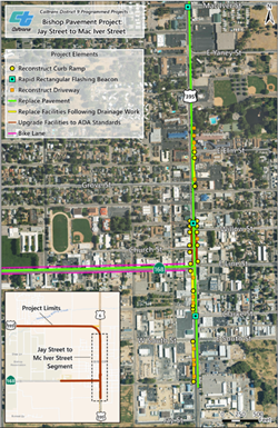 Map of Bishop Pavement