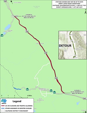 Map of 395 closure