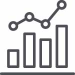 icon of bar chart icon showing positive growth