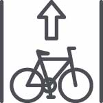 icon of bicycle lane with arrow