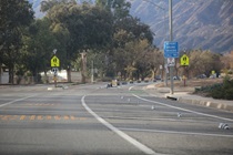 Class 4 Bike Lane with Buffer and Vertical Elements along SR 33 - Ojai, CA