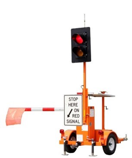 Image of an automated flagger assistance device