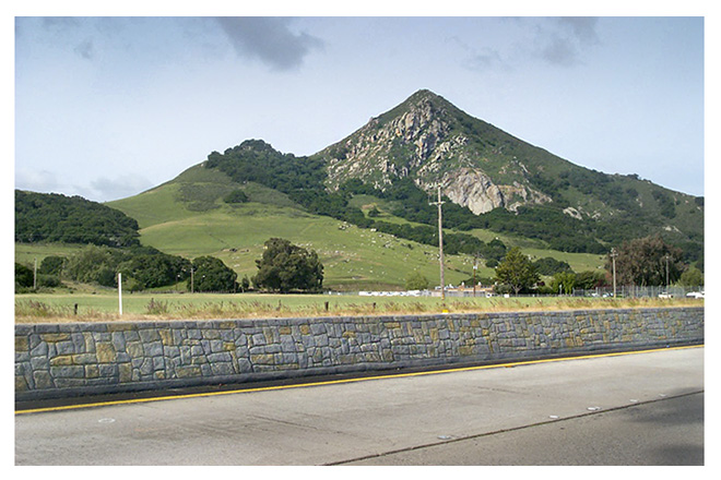 Photo of aesthetic concrete median barrier near San Luis Obispo