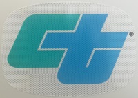 An image showing an example of a reflective "CT"  door decal.
