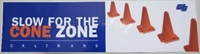 An image showing an example of a "Slow For The Cone" decal.
