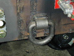 Photograph showing weld quality of a "D" ring.