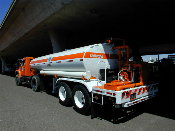 This image shows the side of a Caltrans tanker.