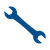 blue wrench on a white background
