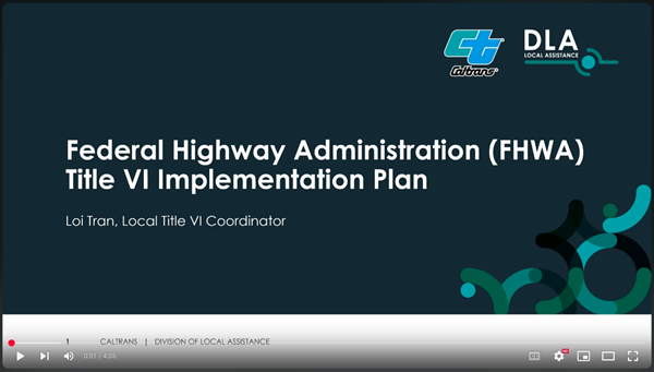 FHWA Title 6 Implementation Plan Screenshot, YouTube Link