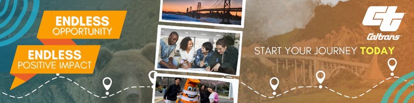 Caltrans recruitment banner to start your journey