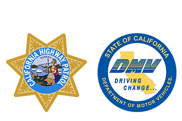 CHP Badge and DMV logo