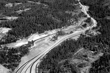 Construction of Interstate 80 through Sierra Nevadas, near Alta - 1961