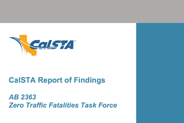 CalSTA Report of Findings AB 2363 Zero Traffic Fatalities Task Force 