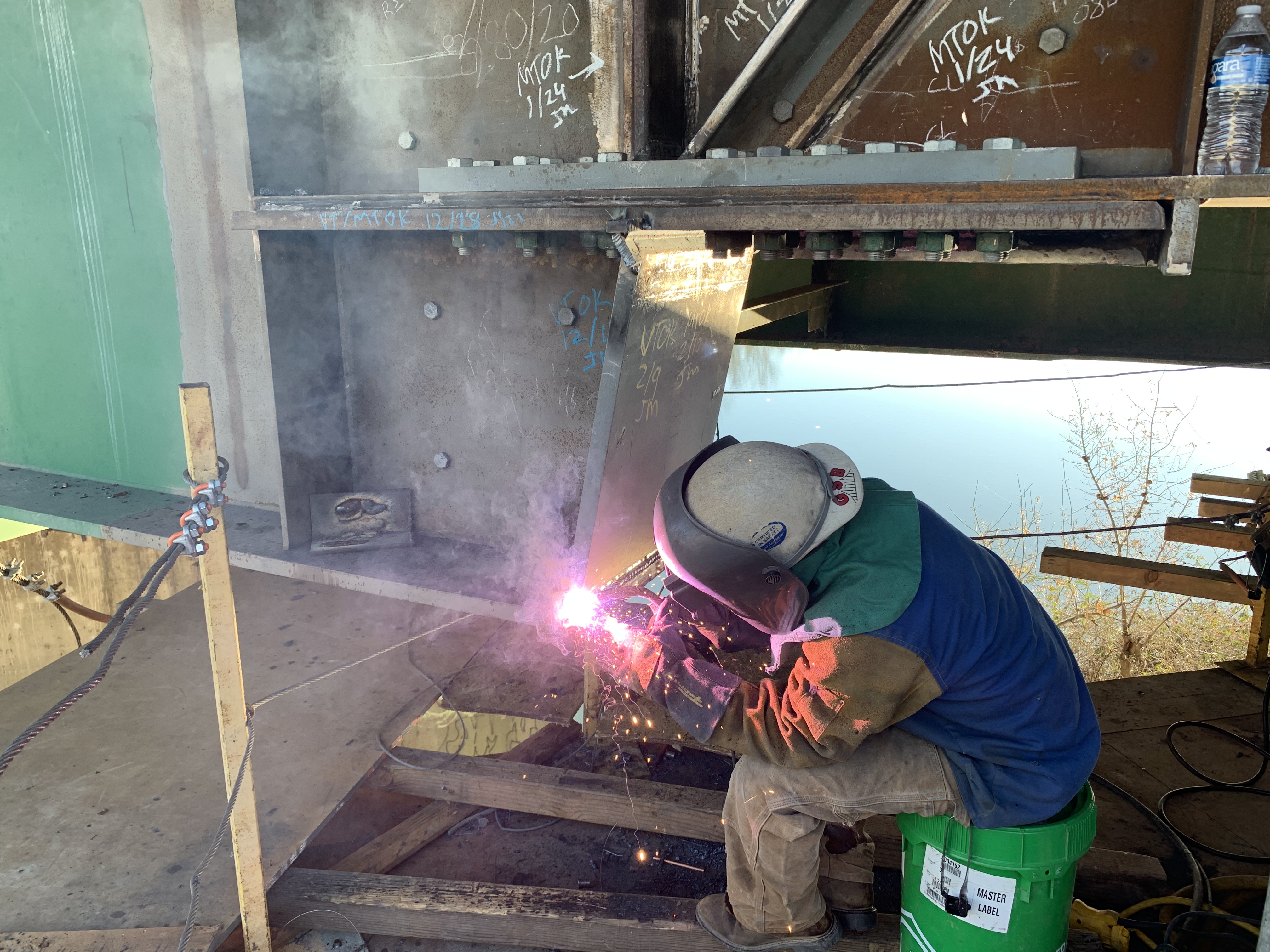 Photograph of a welder at work