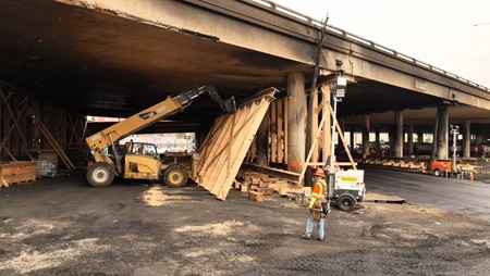 I-10 shoring at project site in LA
