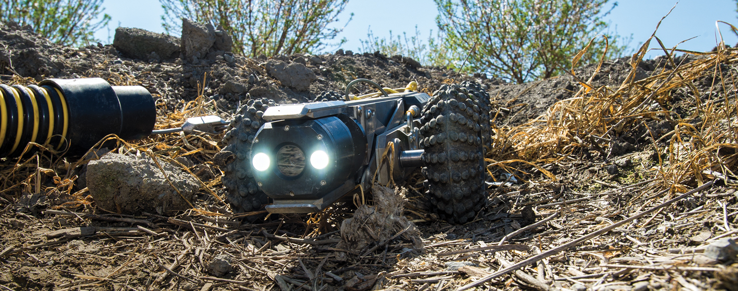 Photo closeup of small robot used to inspect culverts