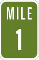 Graphic illustration of a Mile Marker road sign.