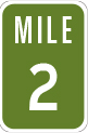 Graphic illustration of a Mile Marker road sign.