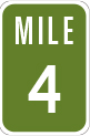 Graphic illustration of a Mile Marker road sign.