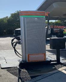 Solar-powered electric vehicle charging station at Camp Roberts Rest Area off of US 101 in Monterey County.