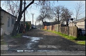a dilapidated alley before clean California enhancement