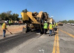 Repaving with recycled asphalt pavement and liquid plastic made with single-use, plastic bottles