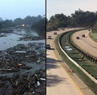 before/after U.S. 101  January 2018 mudslide