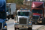 big rigs on freeway