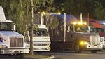 big rigs at rest stop