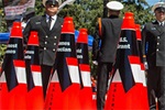 Caltrans Honor Guard and memorial cones