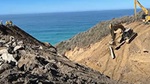 Caltrans making repairs at washed out section of California Highway 1 at Rat Creek near Big Sur.