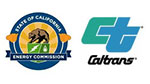 Logos for the California Energy Commission (CEC) and the California Department of Transportation (Caltrans)