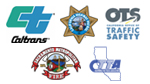 Logos for Caltrans, the California Highway Patrol (CHP), the Office of Traffic Safety (OTS), the Sacramento Metropolitan Fire District (Sac Metro) and the California Tow Truck Association (CTTA).