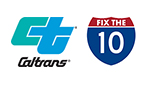 Caltrans and Fix the 10 logos