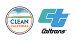 Clean California and Caltrans logos