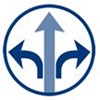 left and right turn lanes at two-way stop-controlled intersections  icon